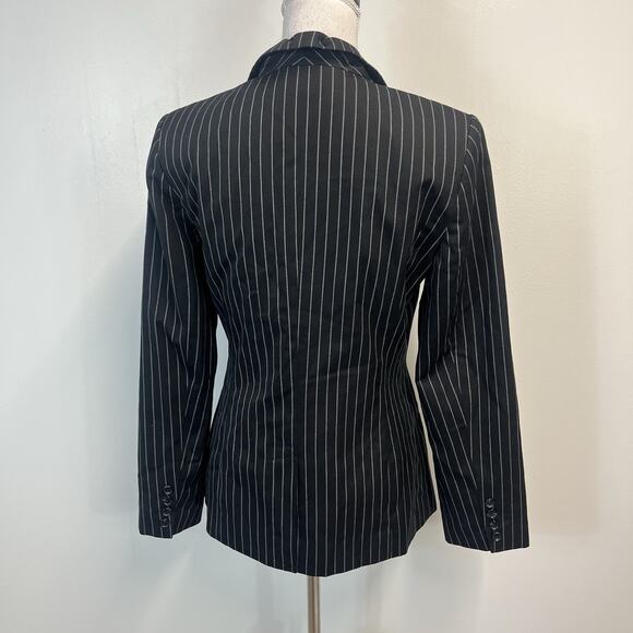 Chadwick's Blazer Jacket size 6 Tall Black Pinstripe Career Church Professional - Picture 7 of 9